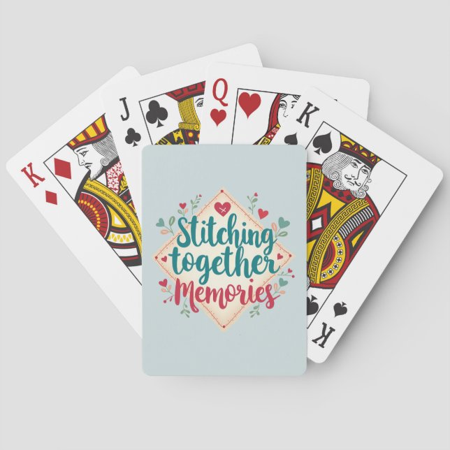 Stitching Together Memories Embroidery Art Playing Cards (Back)