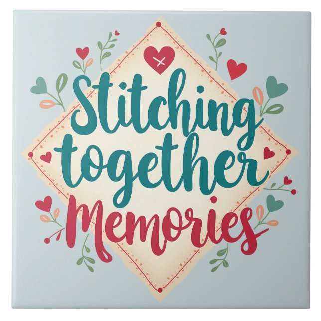 Stitching Together Memories Embroidery Tile (Front)