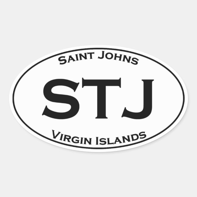 STJ - Saint Johns Virgin Islands Euro Style Oval Oval Sticker (Front)
