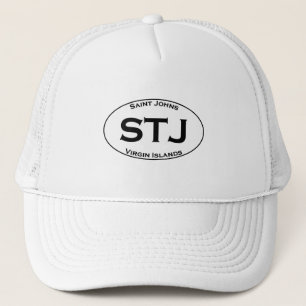 STJ - Saint Johns Virgin Islands Euro Style Oval Trucker Hat