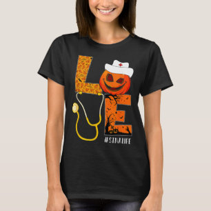 Stna Nurse Love Nurse Life Halloween Pumpkin T-Shirt