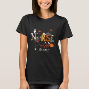 STNA Nurse Pumpkin Nursing Hallowen Pattern T-Shirt