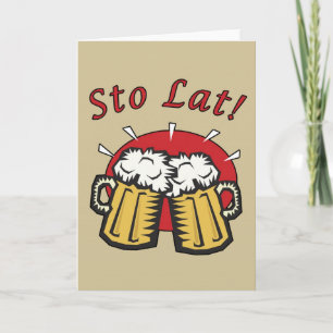 Sto Lat Beer Mugs Card