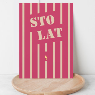 Sto lat polish birthday greeting card
