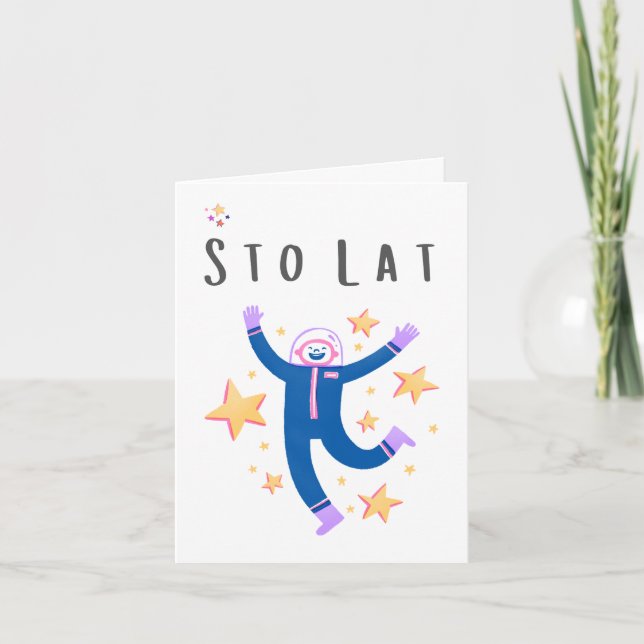 Sto lat Polish birthday nameday congratulations  Card (Front)