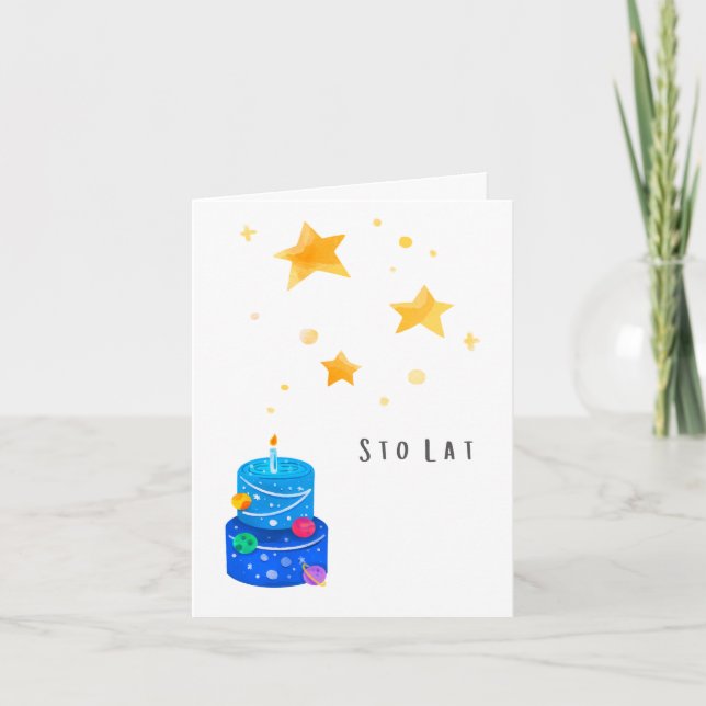 Sto lat Polish birthday nameday congratulations  Card (Front)