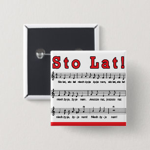 Sto Lat! Song 15 Cm Square Badge