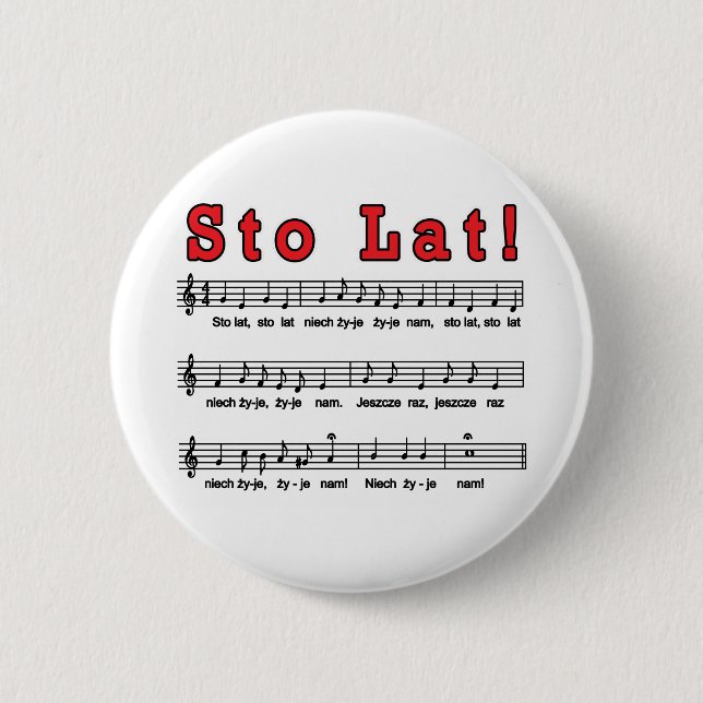 Sto Lat! Song 6 Cm Round Badge (Front)