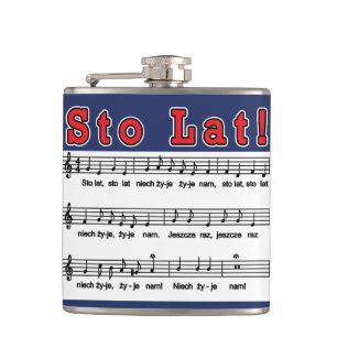 Sto Lat! Song Hip Flask