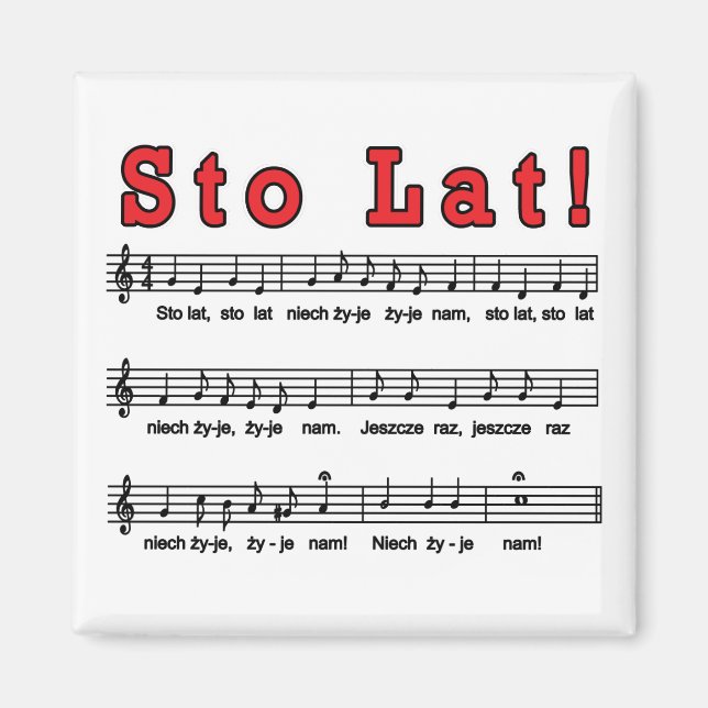 Sto Lat! Song Magnet (Front)
