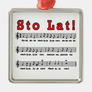 Sto Lat! Song Metal Tree Decoration