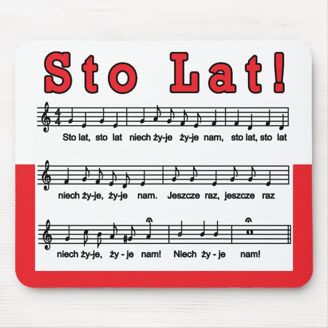 Sto Lat! Song Mouse Mat (Front)