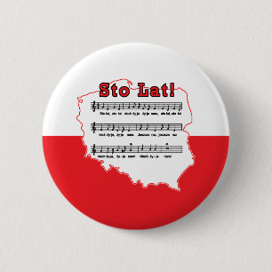 Sto Lat! Song Polish Map 6 Cm Round Badge