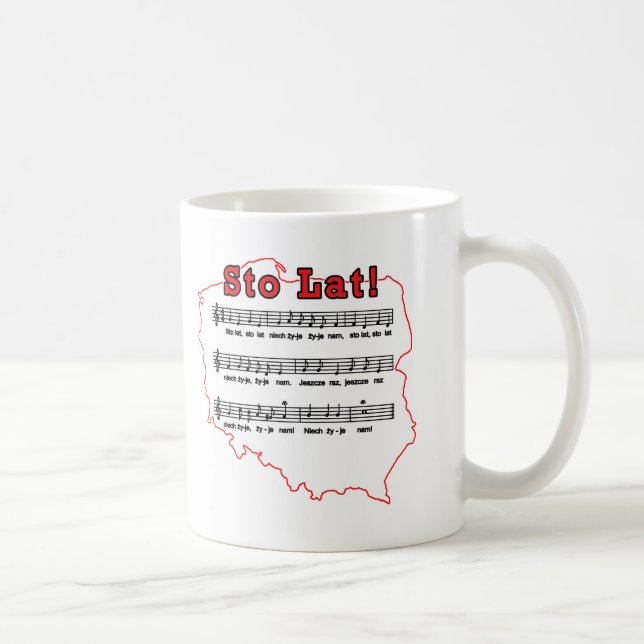 Sto Lat! Song Polish Map Coffee Mug (Right)