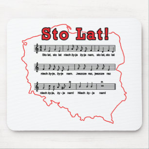 Sto Lat! Song Polish Map Mouse Mat