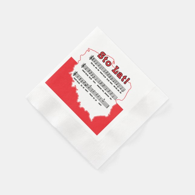 Sto Lat! Song Polish Map Napkin (Corner)