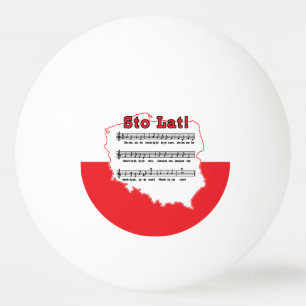 Sto Lat! Song Polish Map Ping Pong Ball