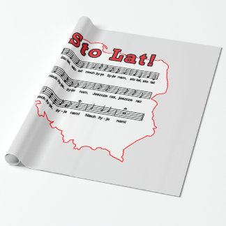 Sto Lat! Song Polish Map Wrapping Paper