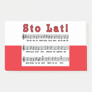 Sto Lat! Song Post-it Notes
