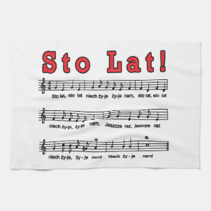 Sto Lat! Song Tea Towel