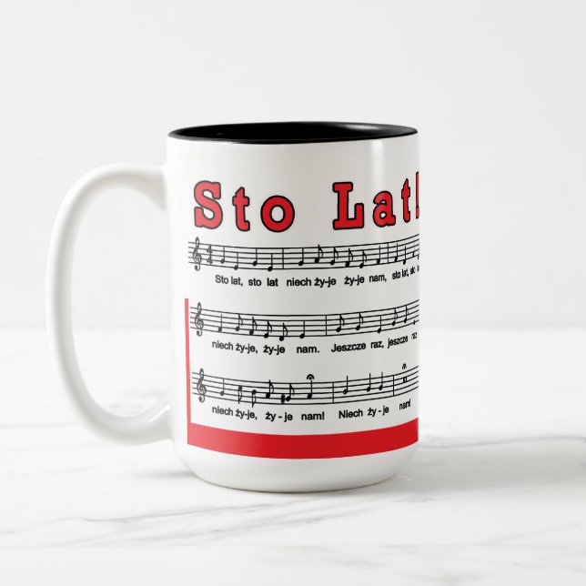 Sto Lat! Song Two-Tone Coffee Mug (Left)