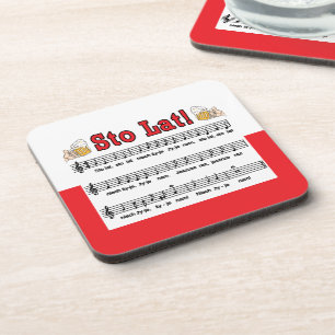 Sto Lat! Song With Beer Mugs Coaster