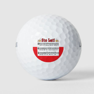 Sto Lat! Song With Beer Mugs Golf Balls