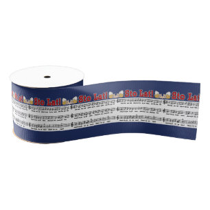Sto Lat! Song With Beer Mugs Grosgrain Ribbon