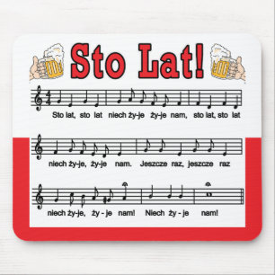 Sto Lat! Song With Beer Mugs Mouse Mat