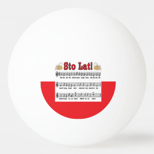 Sto Lat! Song With Beer Mugs Ping Pong Ball