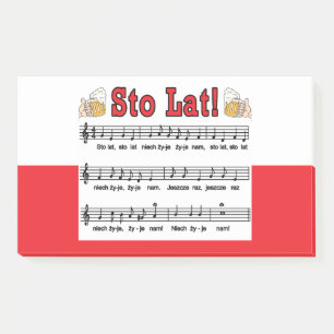 Sto Lat! Song With Beer Mugs Post-it Notes