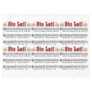 Sto Lat! Song With Beer Mugs Tablecloth