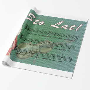 Sto Lat Song With Girl and Fiddle Wrapping Paper