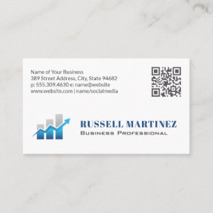 Stock Bar Chart   Finance QR Code Business Card