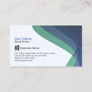 Stock Broker Financial Investment Blue Streams Business Card