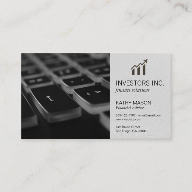 Stock Broker | Investments | Data Analyst Business Card (Front)