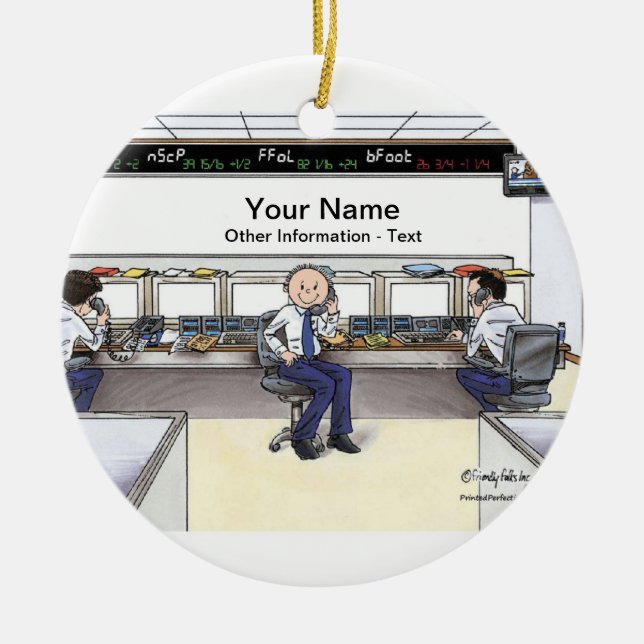 Stock Broker - Male Ceramic Tree Decoration (Front)