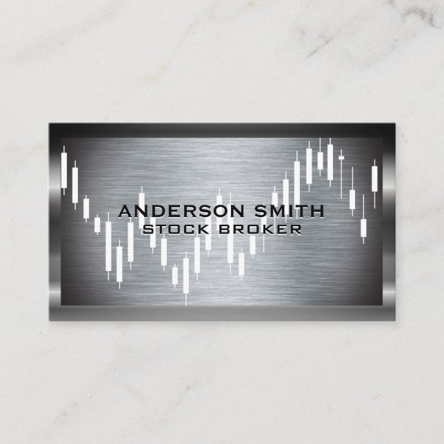 Stock Candlestick Graphs Business Card (Front)