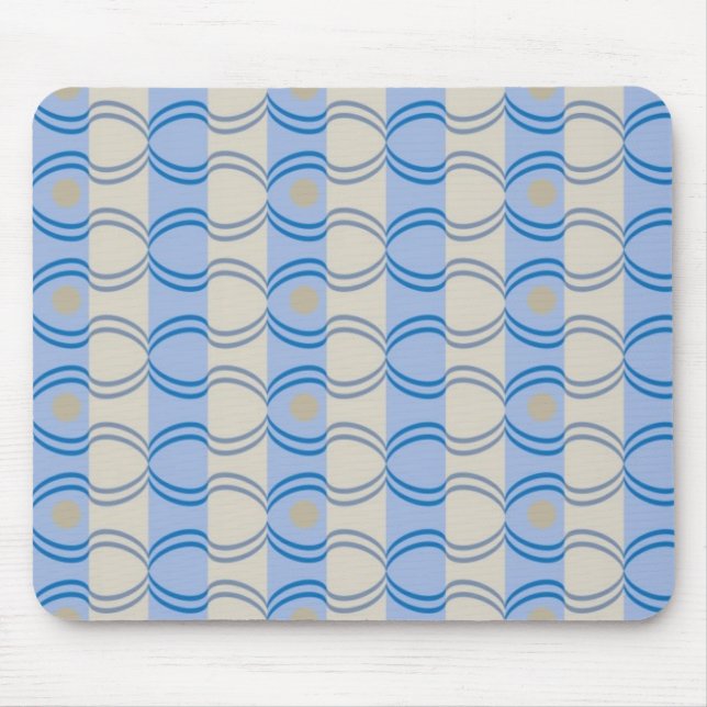 Stock Candystripe Blue Tan Mouse Mat (Front)