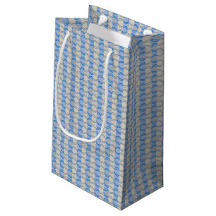 Stock Candystripe Blue Tan Small Gift Bag