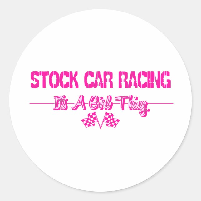 Stock Car Racing Classic Round Sticker (Front)