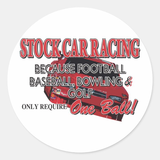 Stock Car Racing Classic Round Sticker (Front)