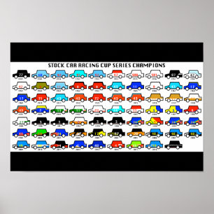 Stock Car Racing Cup Series Champions Poster