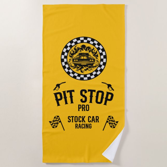 Stock Car Racing Gift Beach Towel (Front)