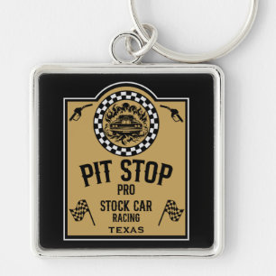 Stock Car Racing Gift Key Ring