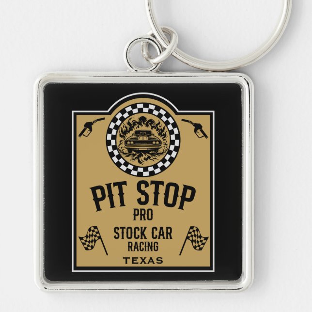 Stock Car Racing Gift Key Ring (Front)