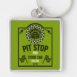 Stock Car Racing Gift Key Ring