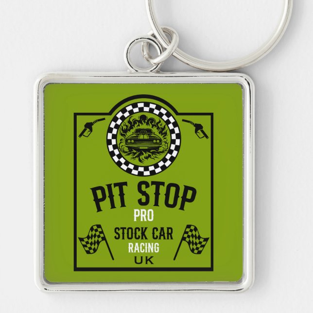 Stock Car Racing Gift Key Ring (Front)