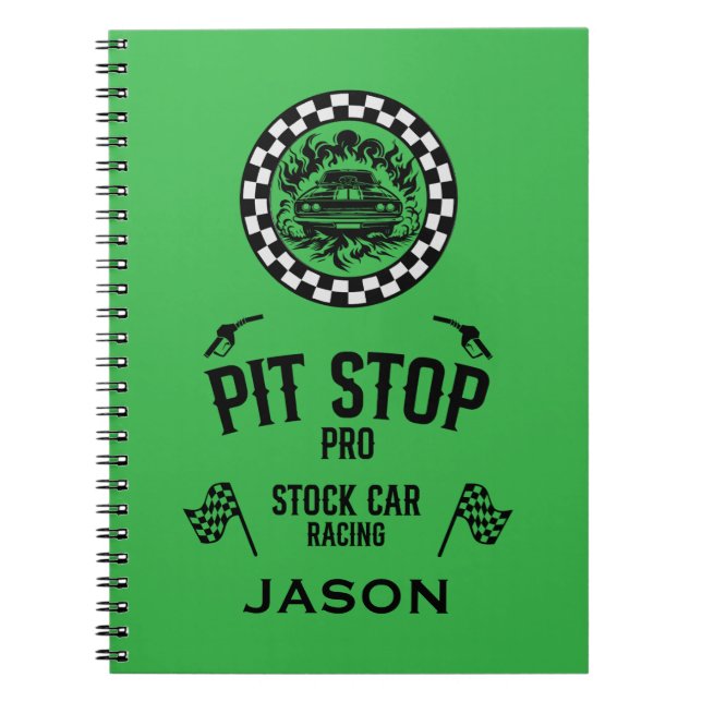 Stock Car Racing Gift Notebook (Front)