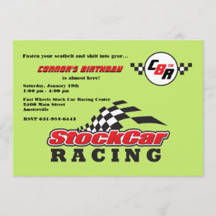 Stock Car Racing Invitation